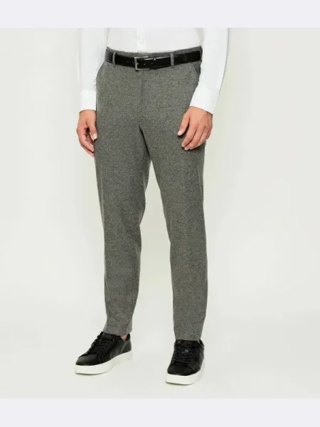 BOSS BLACK Pantaloni | Tapered fit cu adaos de lână negru