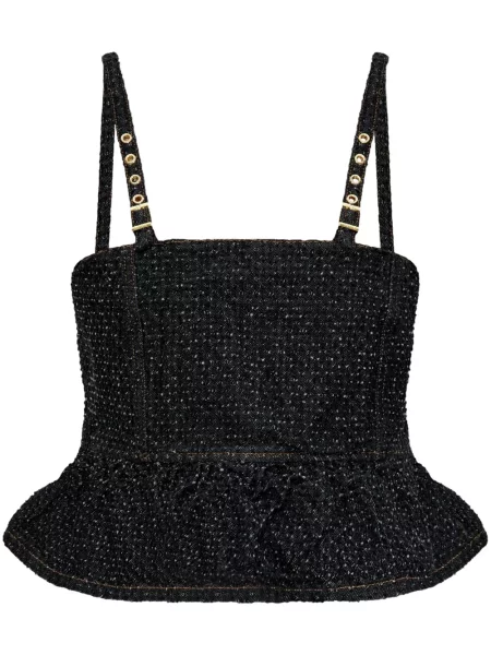 Cu peplum top Ganni negru