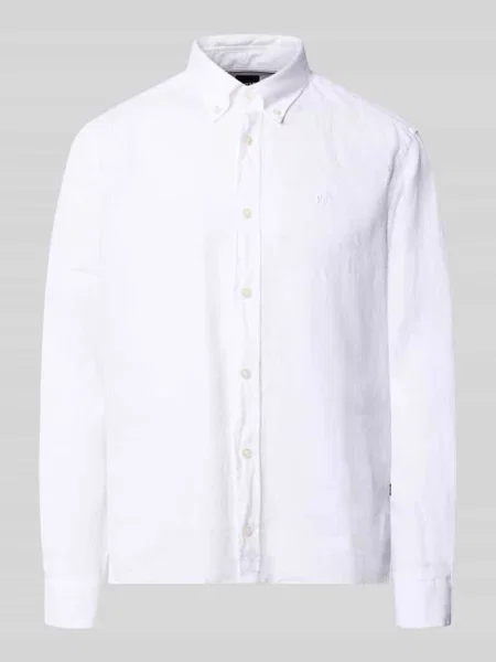 Koszula casualowa o kroju regular fit z czystego lnu model LIAM' Boss biała