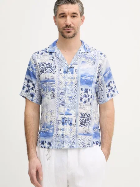 Lanena srajca Paul&Shark modra