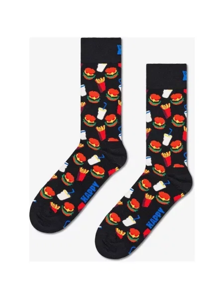 Skarpetki Happy Socks Hamburger w kolorze czarnym czerwonym ciemnoniebieskim czarne