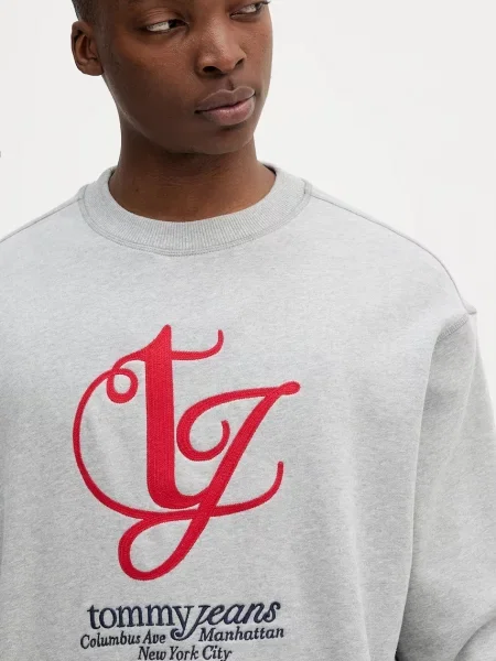 Mikina Tommy Jeans melanžová šedá