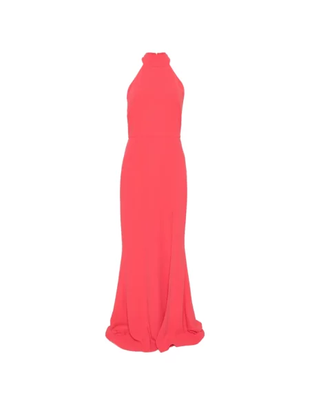 Rochie maxi Nicole Miller cu funde fără mâneci roșu