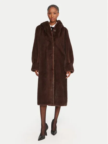 Palton de blană Luisa Spagnoli maro