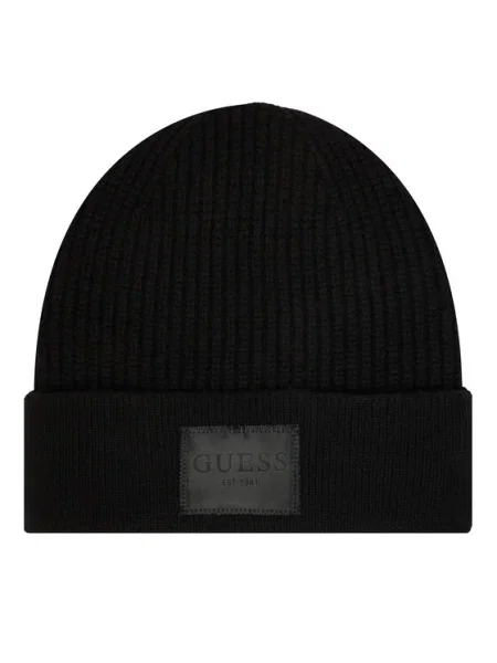 Шапка с вълна Guess BRENTON черно