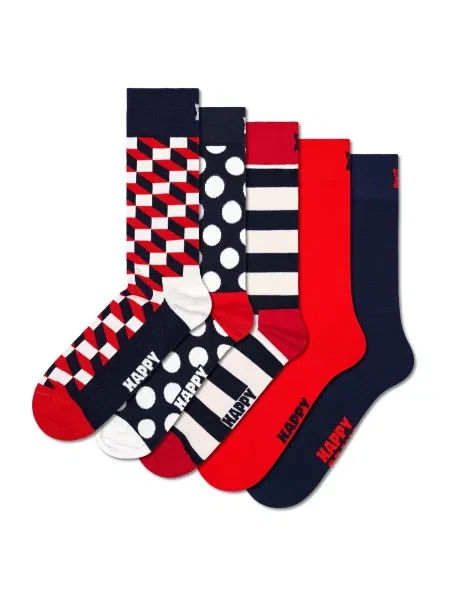 Happy Socks Ponožky Classic námořnická modř / červená / červená třešeň bílá
