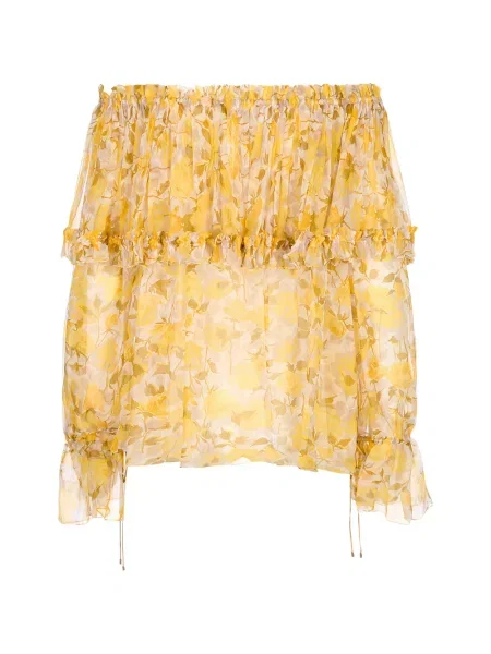 Bluză Chloé cu model floral cu imagine galben