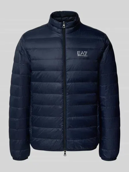 Kompaktowa kurtka puchowa Ea7 Emporio Armani niebieska