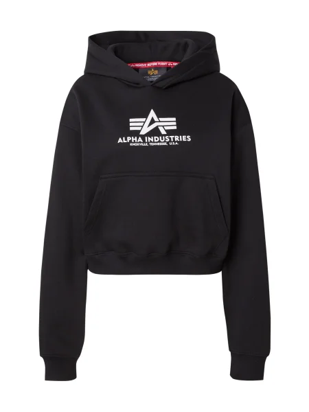 ALPHA INDUSTRIES Bluză de molton / alb negru