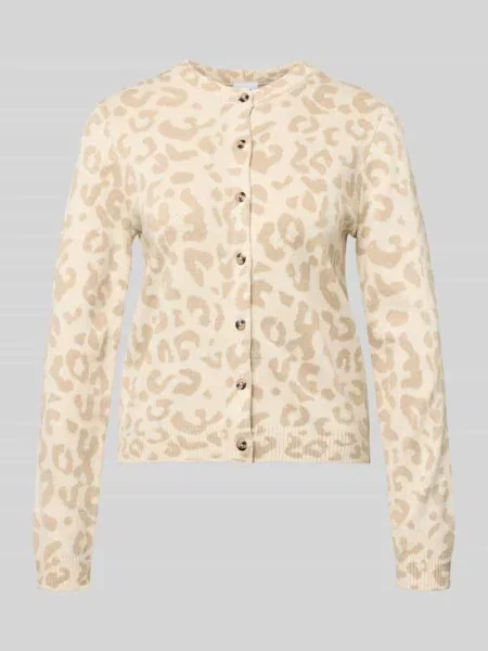 Kardigan o kroju regular fit z dodatkiem model ‘Mayas’ Vila beżowy