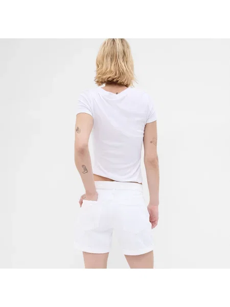 Šortky GAP 5 Inch Girlfriend Shorts Optic White 3 bílé