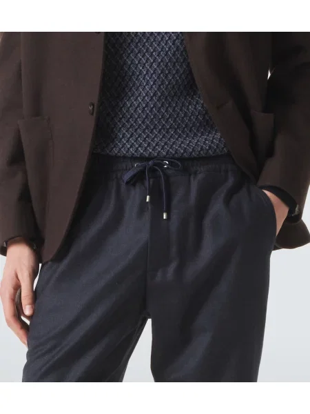 Pantaloni Agnona de lână albastru