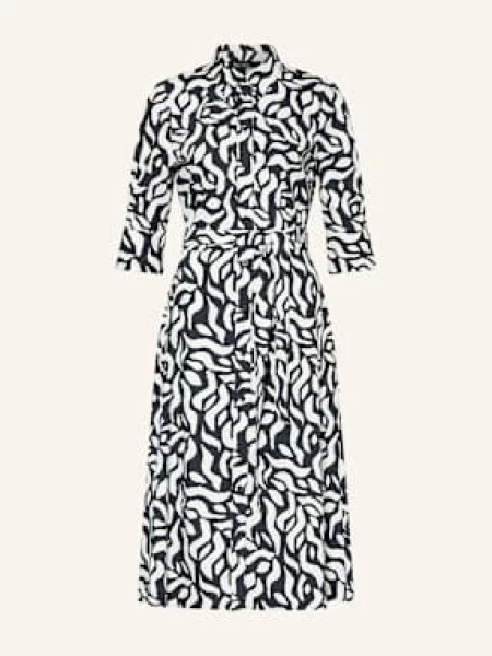 Marc Aurel Sukienka Koszulowa Z Rękawami schwarz biała