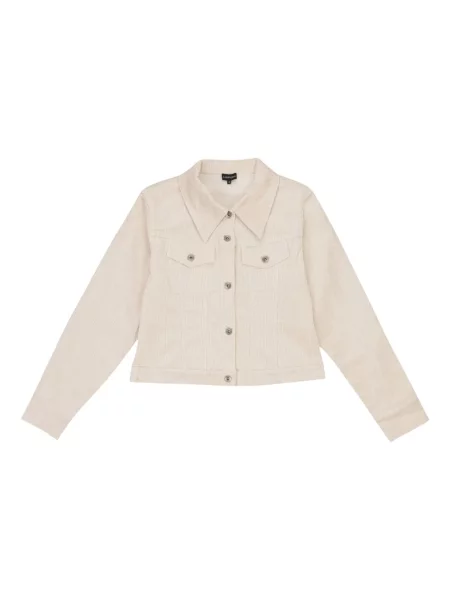 Geacă Callipygian de catifea cord alb