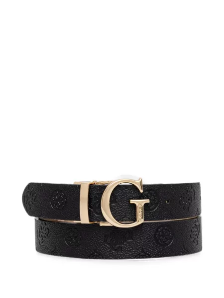 Reversibil curea Guess cu autograf negru