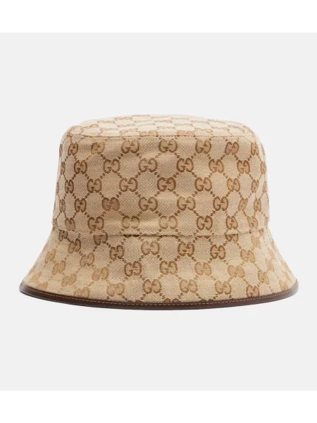 Pălărie Gucci din canvas bej