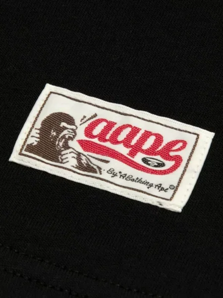 Tricou Aape By A Bathing Ape cu autograf negru