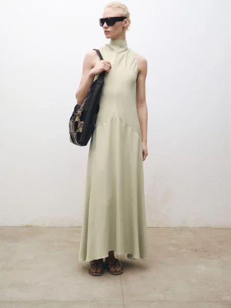 Сукня максі MANGO бежевий