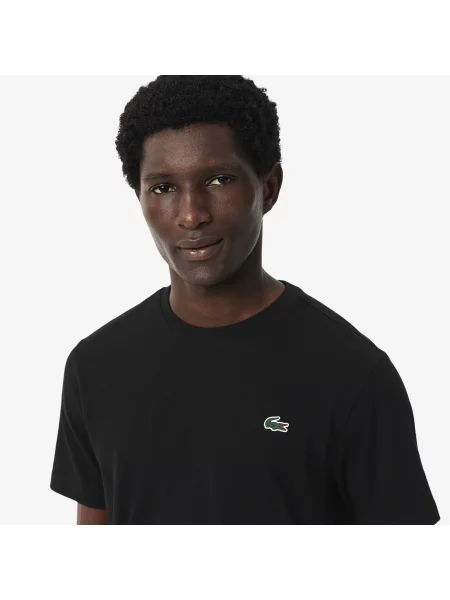 Lacoste Sportowy T-Shirt Z Grafiką Krokodyla Ultra Dry czarny