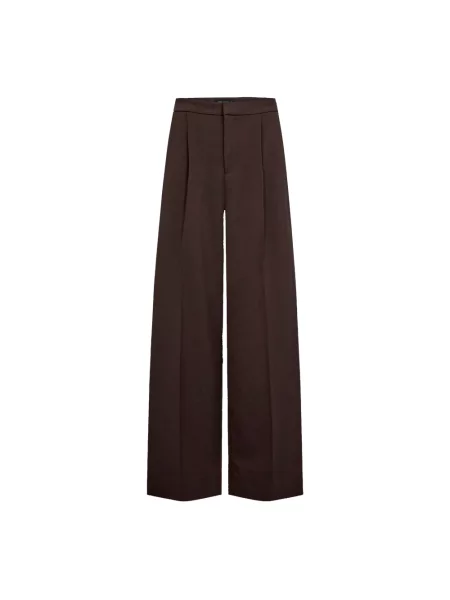 Spodnie garniturowe o kroju relaxed fit z dodatkiem model TAILOR' Cph Muse brązowe