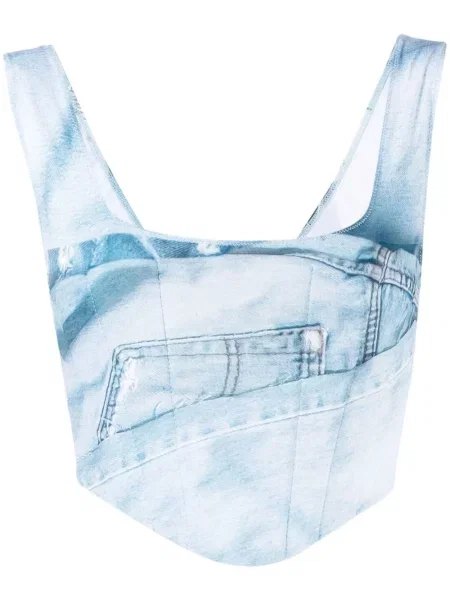 Top Natasha Zinko cu imagine albastru