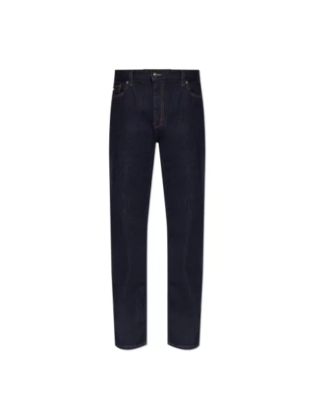 Jeansy straight leg Emporio Armani niebieskie