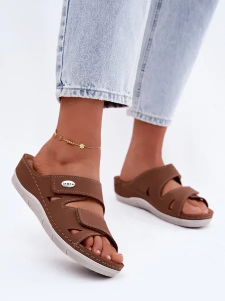 Papuci Inblu cu velcro din piele