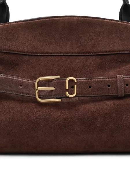 Geantă Marc Jacobs din piele de căprioară maro