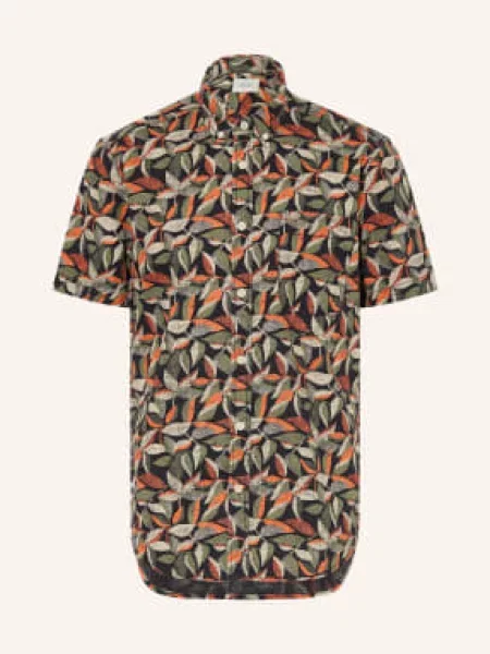 Camel Active Košile S Krátkým Rukávem Regular Fit oranžová / béžová černá