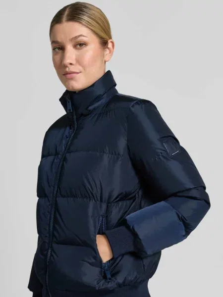 Kurtka pikowana z wypełnieniem z puchu i pierza Armani Exchange granatowa