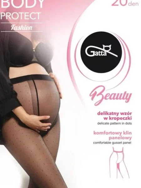 Колготы Getta в горошек для беременных черные