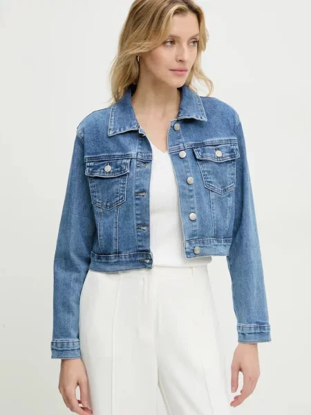 Дънково яке Answear Lab преходен модел синьо