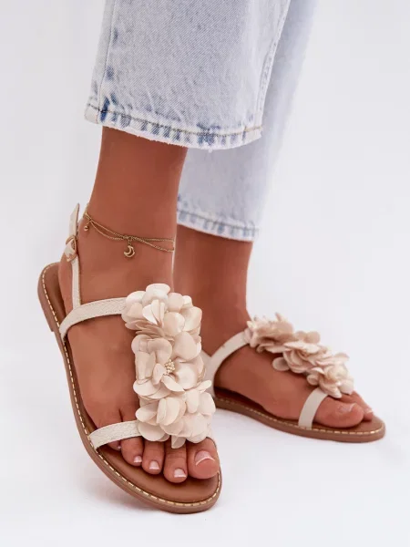 Sandale Boto cu model floral maro