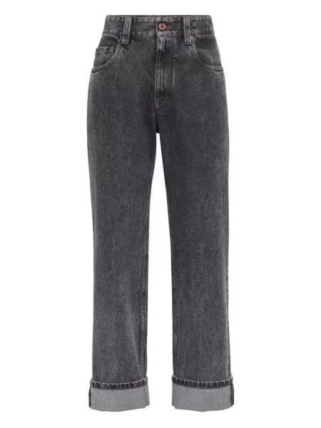 Blugi Brunello Cucinelli cu 5 buzunare gri