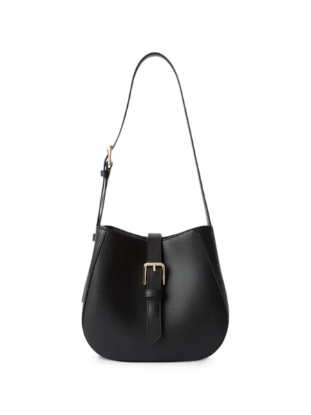 Geantă Furla din piele cu cataramă negru