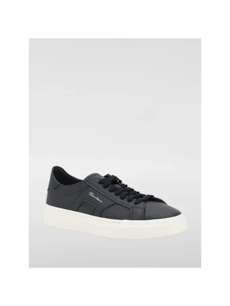 Sneakersy Santoni skórzane niebieskie