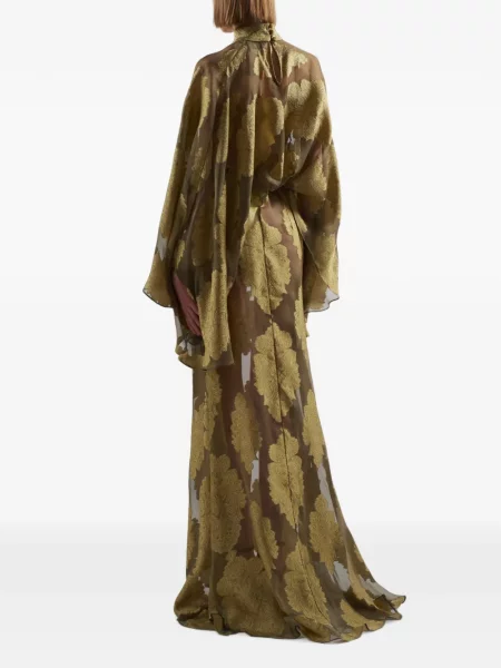 Rochie maxi Taller Marmo din jacard maro