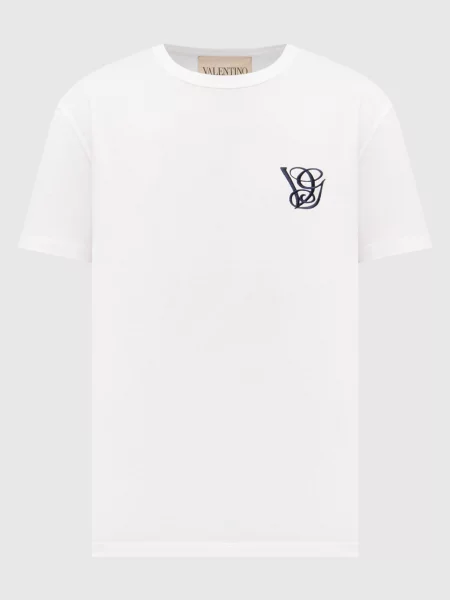 Футболка Valentino с вышивкой белая
