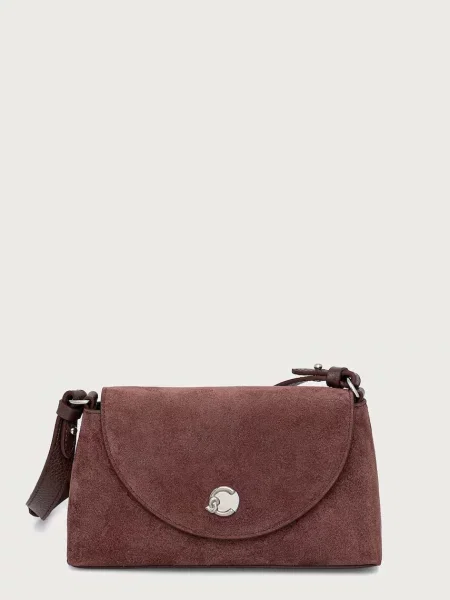Coccinelle geantă crossbody pentru femei din piele întoarsă violet