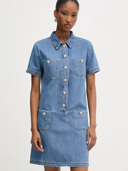 Morgan rochie de denim albastru