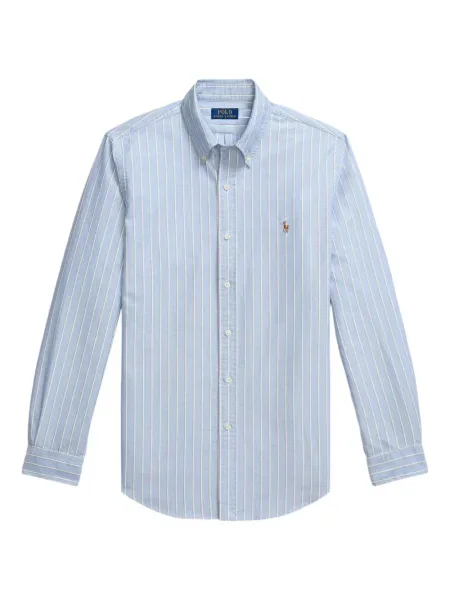 Tricou polo Polo Ralph Lauren cu imagine cu dungi din țesătură twill albastru
