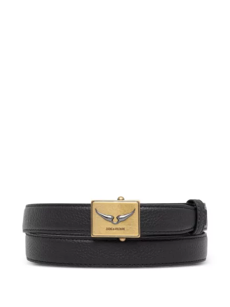 Curea Zadig&voltaire din piele cu autograf negru