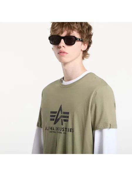 ALPHA INDUSTRIES Tričko olivová / černá zelené
