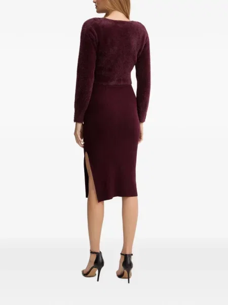 Rochie midi Morgan cu perle roșu