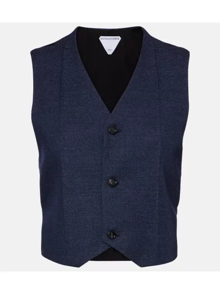 Vestă Bottega Veneta de lână albastru