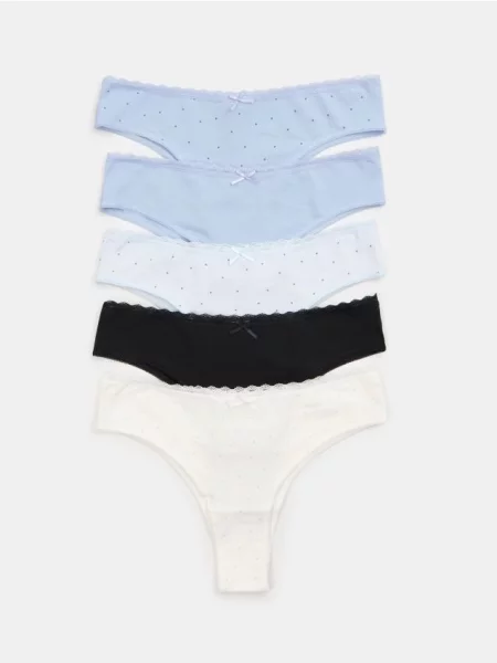 Бразильські трусики з мереживом 5 упаковки різнобарвний