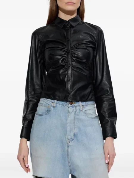 Cămașă Balenciaga din piele negru