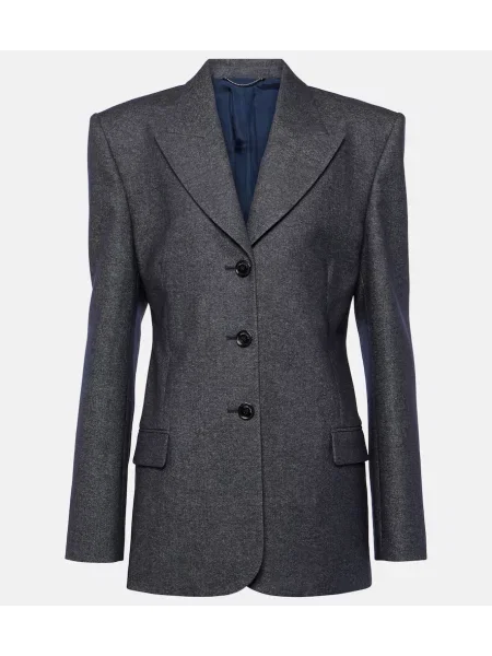 Sacou Magda Butrym de lână albastru