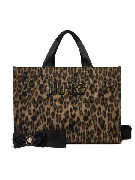 Shopper torbica Liu Jo s leopard uzorkom crna