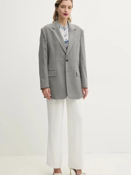 Bruuns Bazaar koszula regular ze stójką niebieski